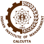 Logo of the Indian Institute of Management Calcutta. The logo features a cogwheel and laurel wreath encircling a stylized lotus representing a lamp with "1961" below it. "Indian Institute of Management Calcutta" is written around the design, symbolizing the institute's prestigious home of knowledge and excellence.